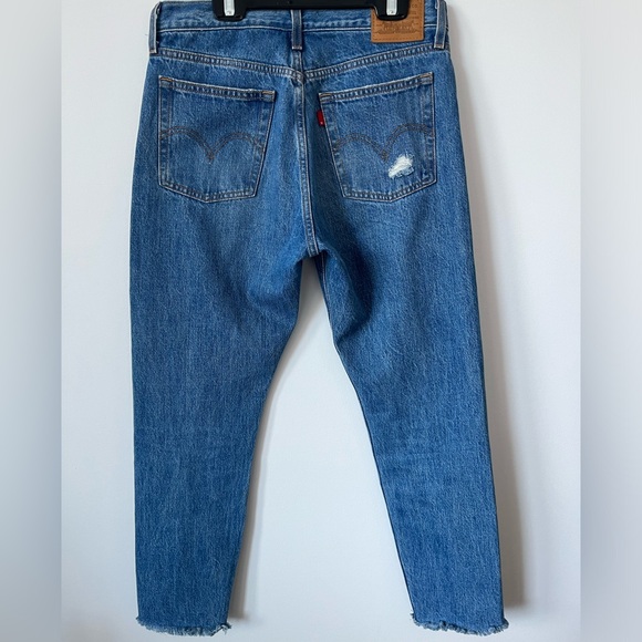 Levi’s Wedgie Icon Athens Hera size 28 distressed blue jeans - Picture 12 of 13